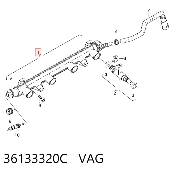 Rampa de combustible 36133320C VAG