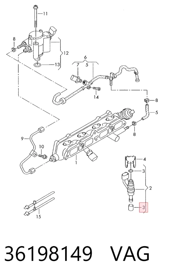 Kit de reparación del inyector 36198149 VAG