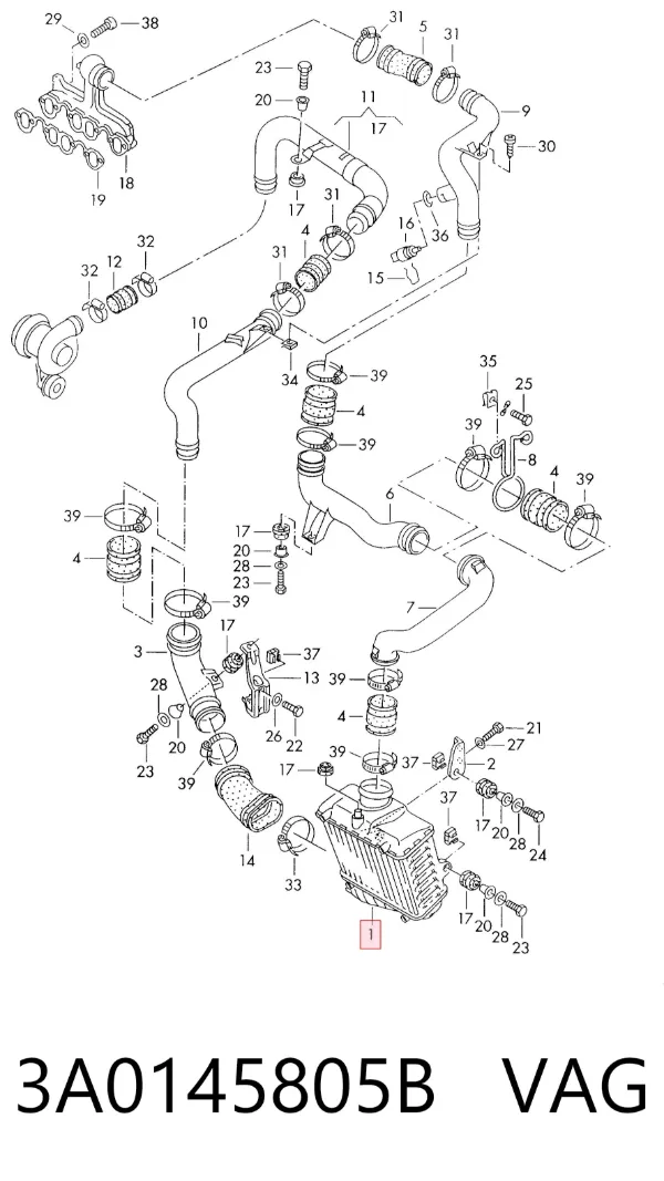 Intercooler 3A0145805B VAG