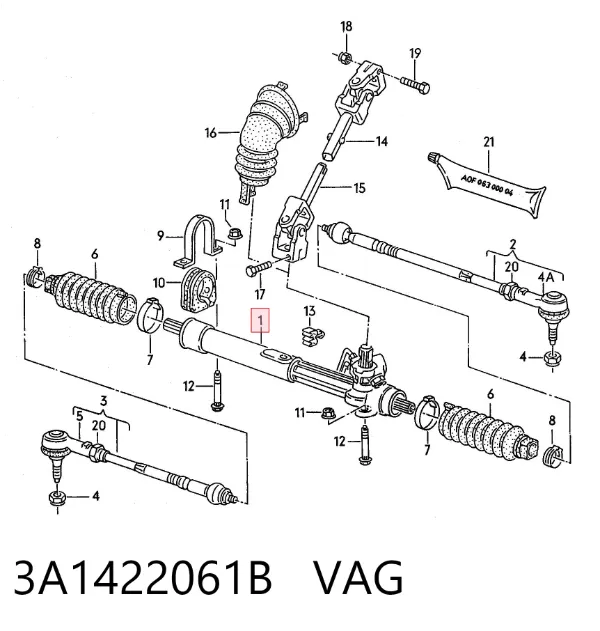 Cremallera de dirección 3A1422061B VAG
