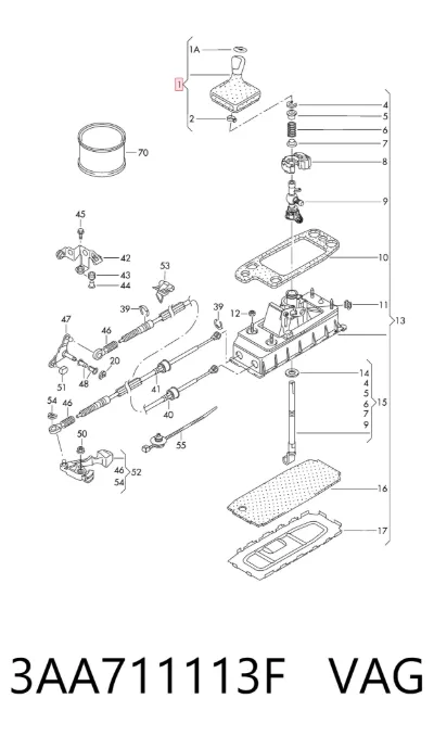Perilla de la palanca de cambios VAG 3AA711113F