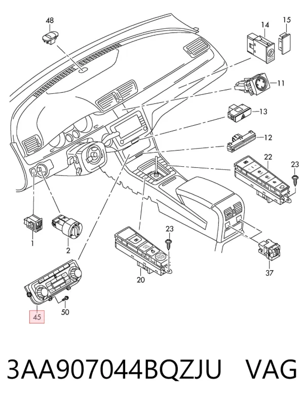 Unidad de control aire acondicionado 3AA907044BQZJU VAG