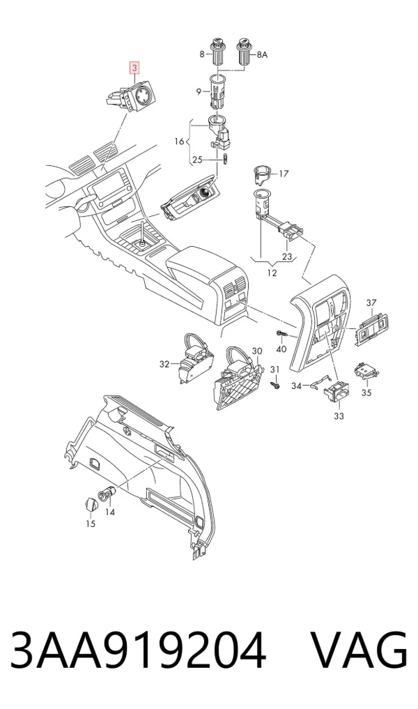 Reloj interior 3AA919204 VAG