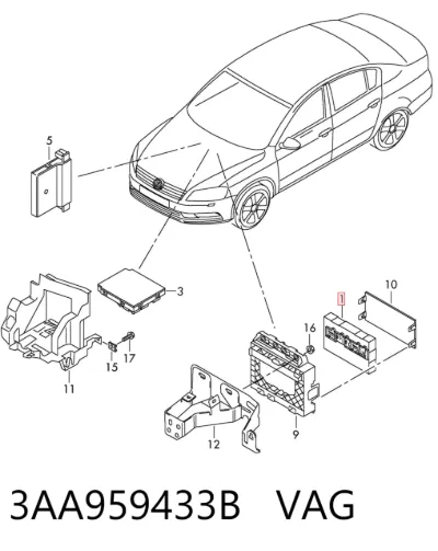 Módulo de confort VAG 3AA959433B