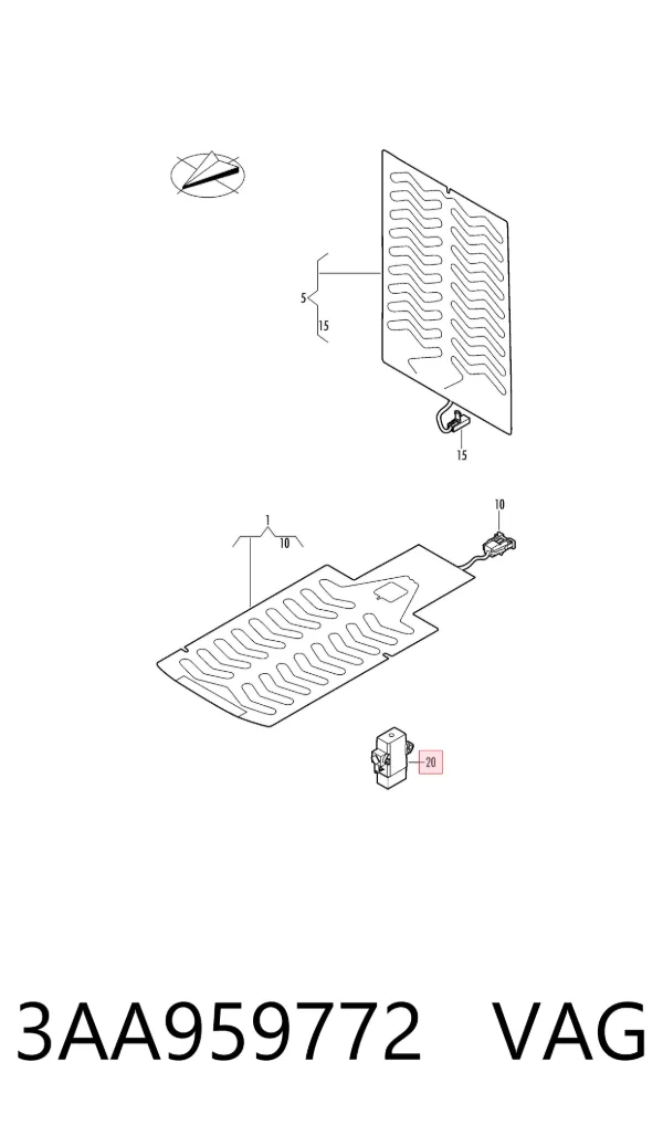 Relé de calefacción de asiento 3AA959772 VAG