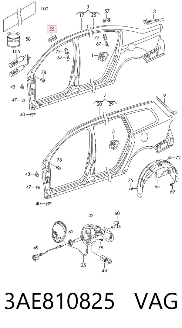  3AE810825 VAG
