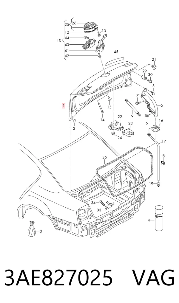Tapa maletero 3AE827025 VAG