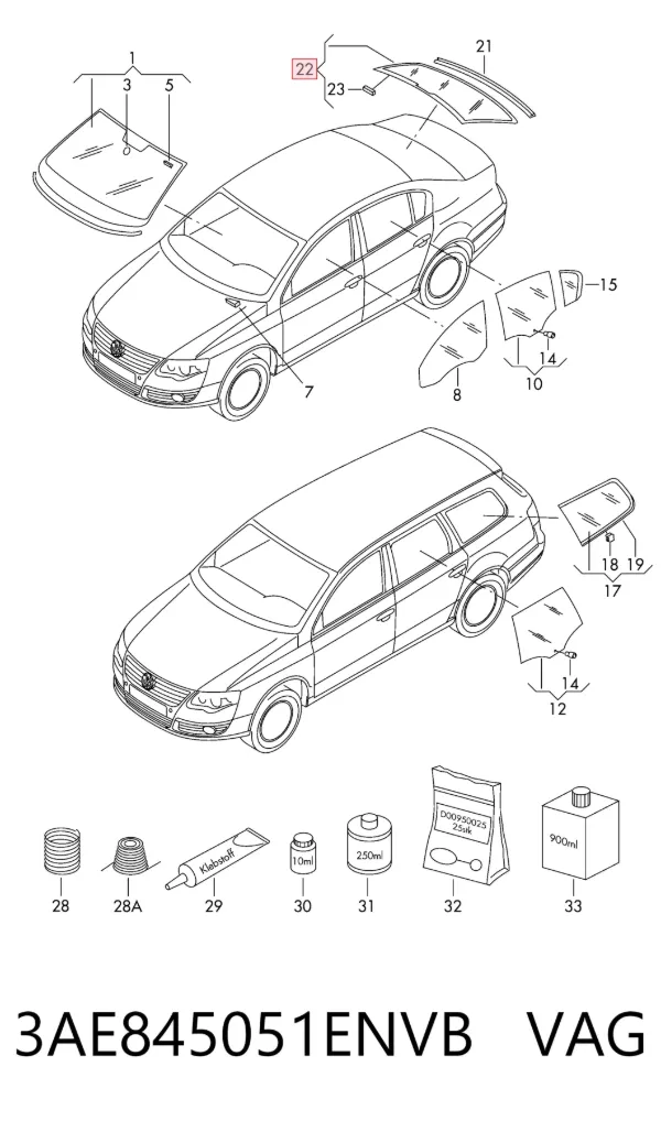 Luna trasera 3AE845051ENVB VAG