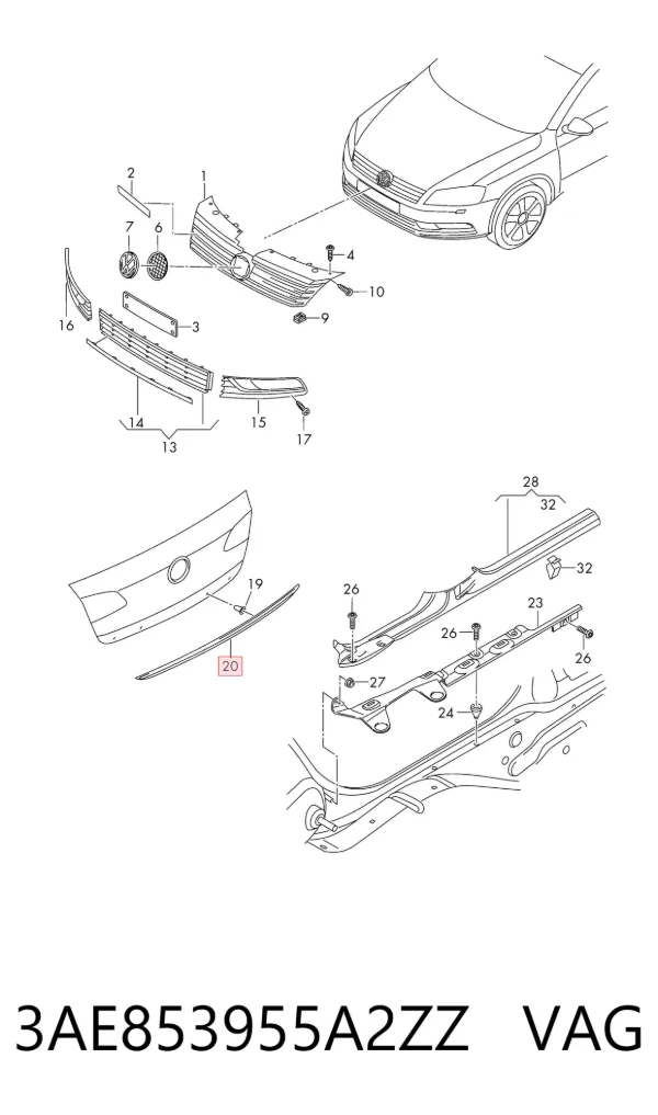  3AE853955A2ZZ VAG