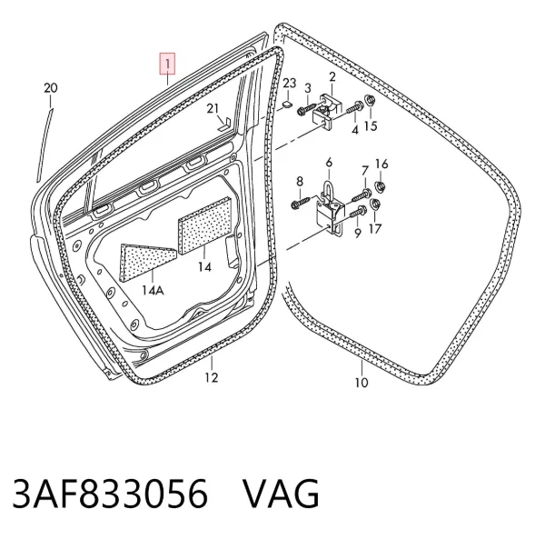 Puerta trasera derecha 3AF833056 VAG