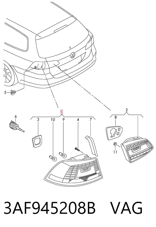 Piloto trasero exterior derecho 3AF945208B VAG