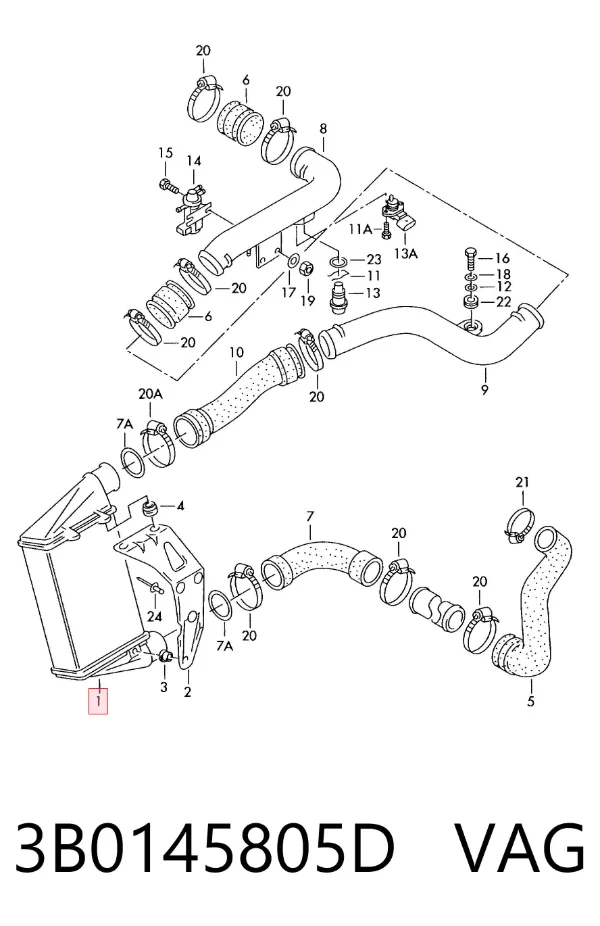 Intercooler 3B0145805D VAG