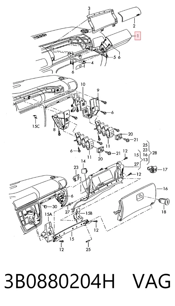 Airbag lateral 3B0880204H VAG