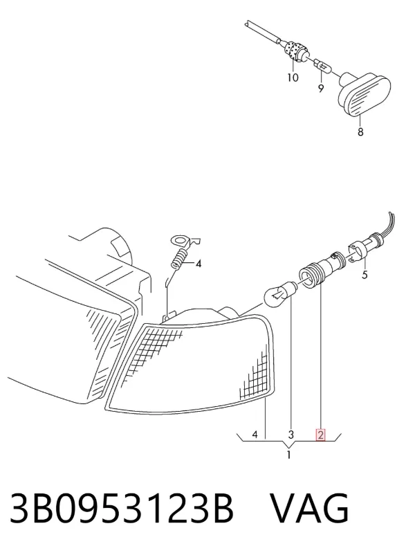 Portalámparas de luz intermitente 3B0953123B VAG