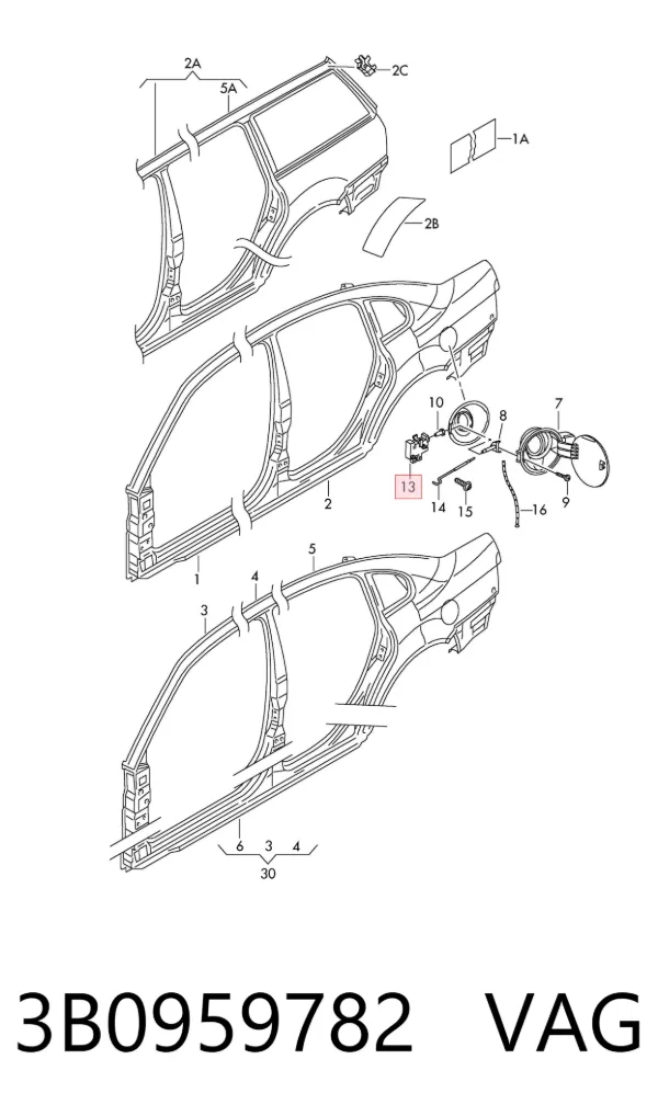 Motor tapa combustible 3B0959782 VAG