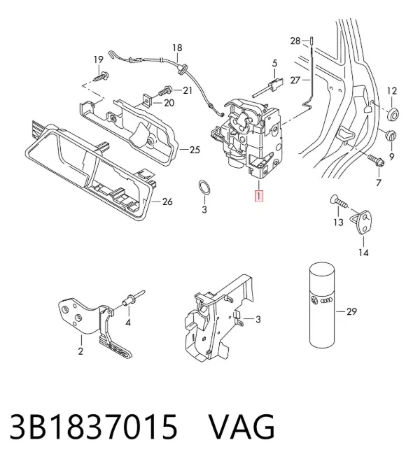 Cerradura 3B1837015 VAG
