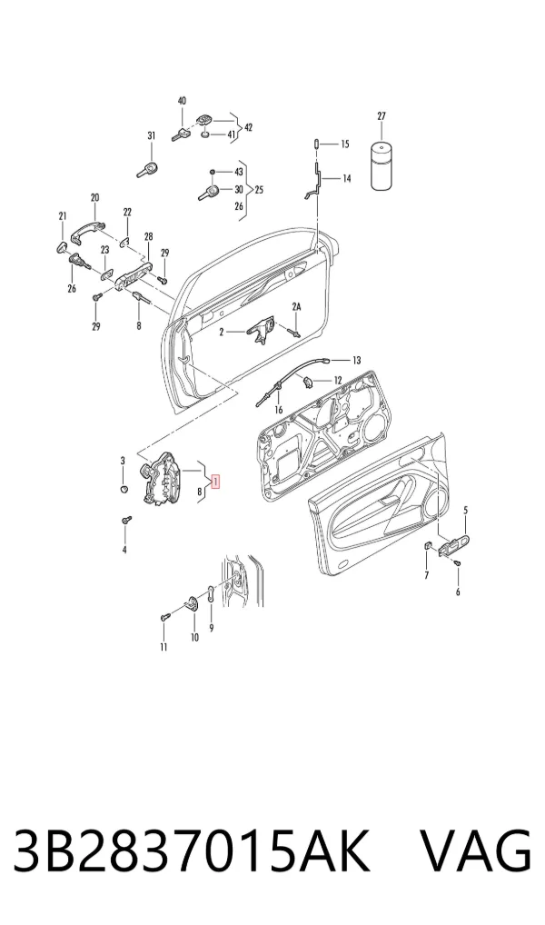 Cerradura 3B2837015AK VAG