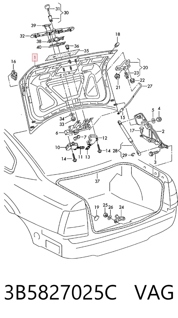 Tapa maletero 3B5827025C VAG