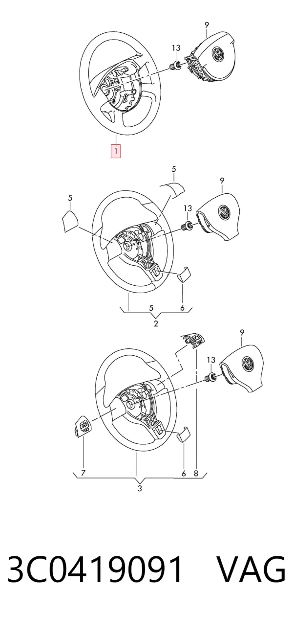 Volante 3C0419091 VAG