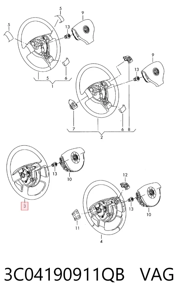 Volante 3C04190911QB VAG