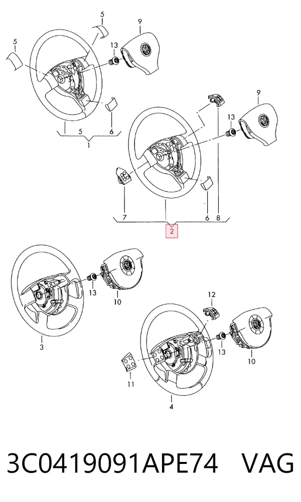 Volante 3C0419091APE74 VAG