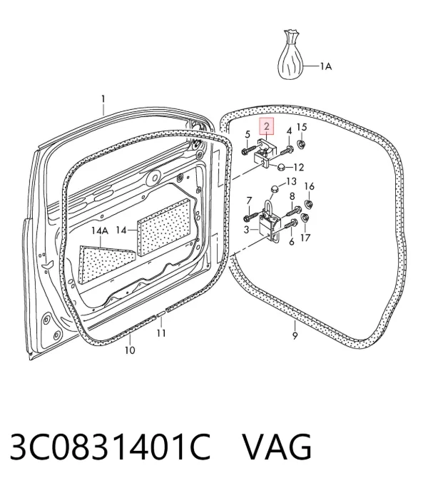 Bisagra de puerta delantera izquierda 3C0831401C VAG