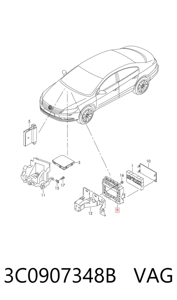 Módulo de confort 3C0907348B VAG