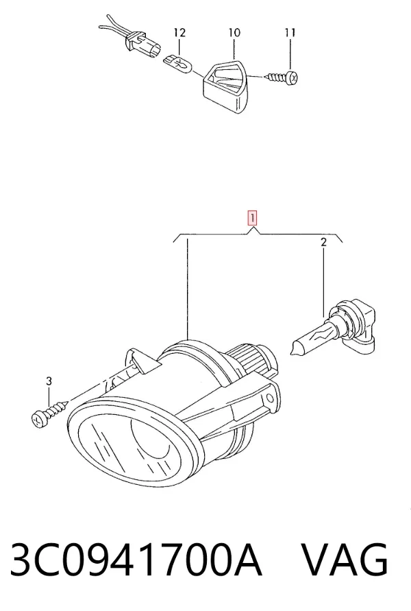 Faro antiniebla derecho 3C0941700A VAG
