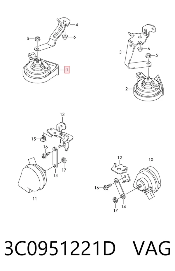 Claxon 3C0951221D VAG