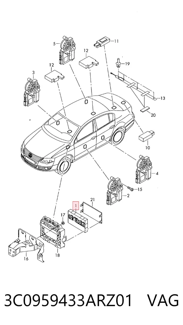 Módulo de confort 3C0959433ARZ01 VAG