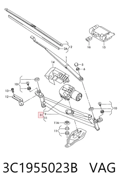 Trapezio del limpiaparabrisas VAG 3C1955023B