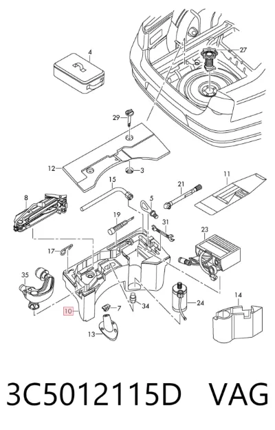 Caja de herramientas VAG 3C5012115D