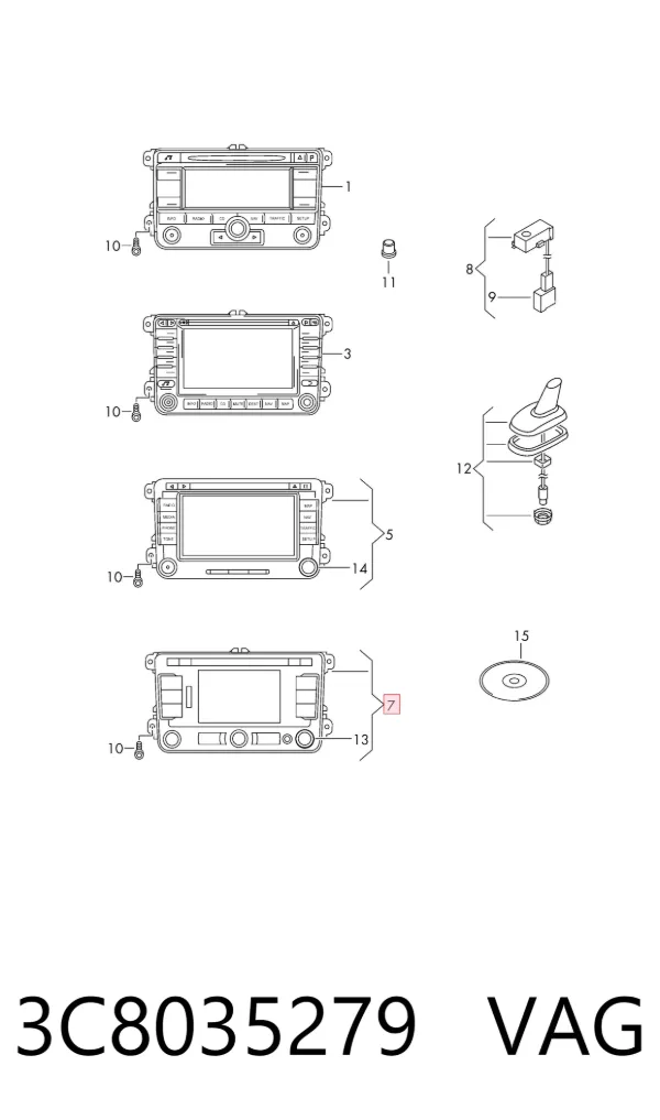 Pantalla 3C8035279 VAG