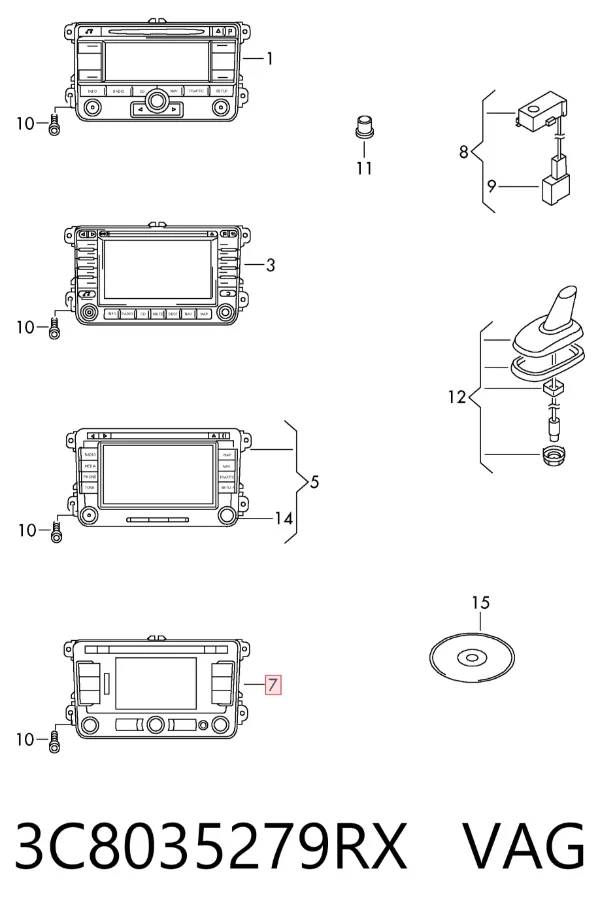 Pantalla 3C8035279RX VAG