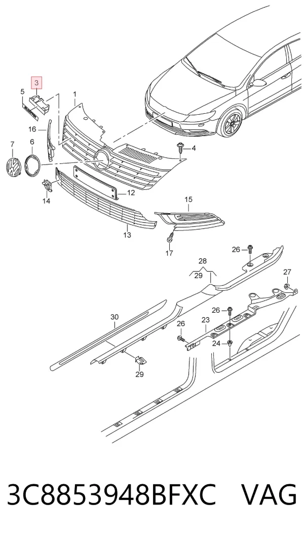  3C8853948BFXC VAG