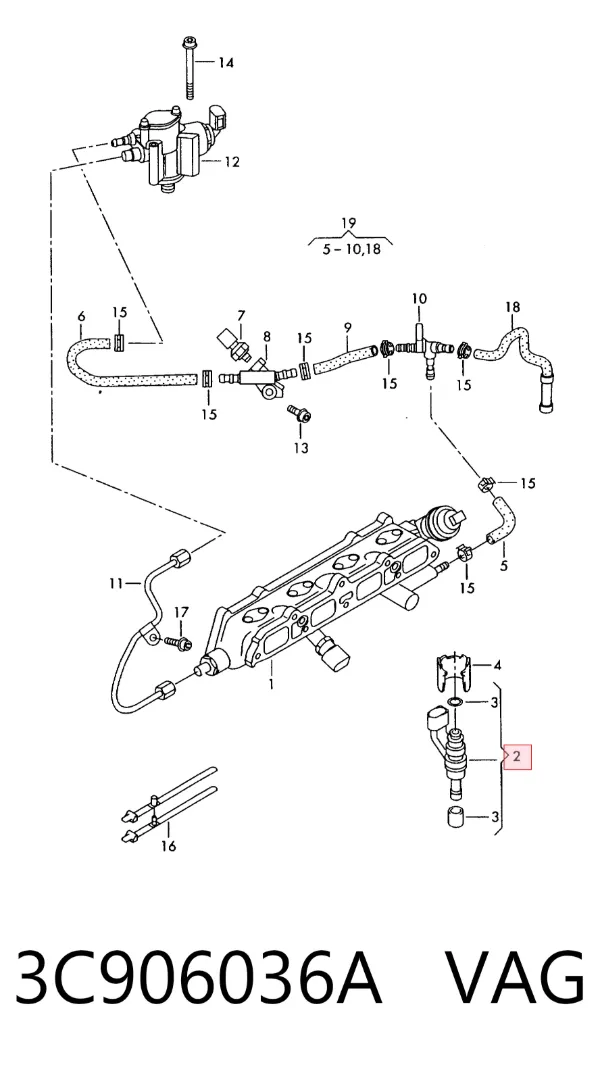 Inyector 3C906036A VAG