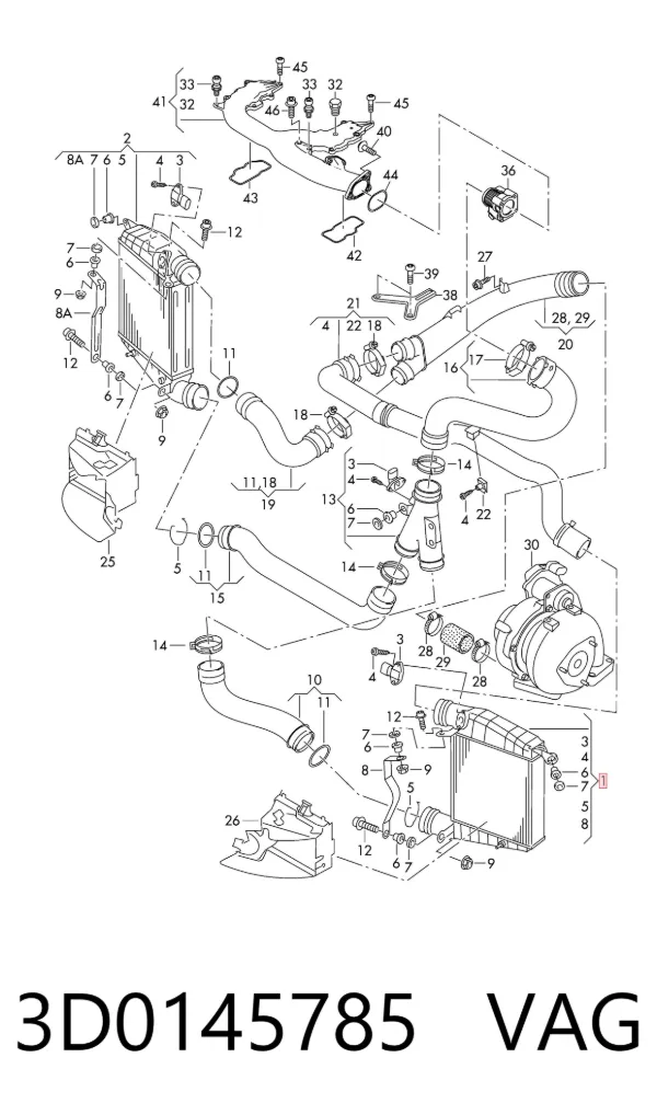 Intercooler 3D0145785 VAG