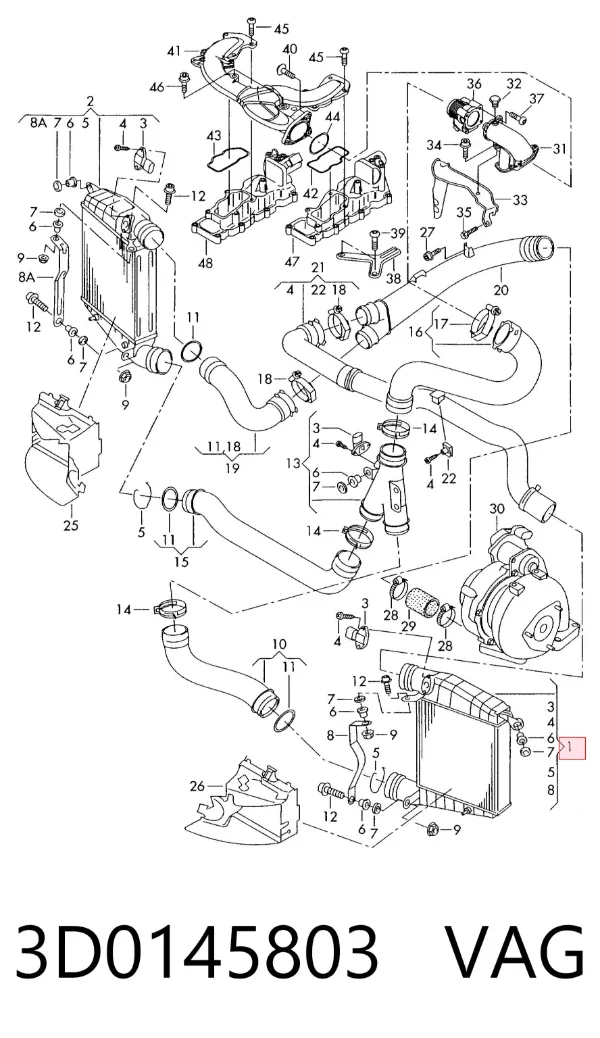 Intercooler 3D0145803 VAG