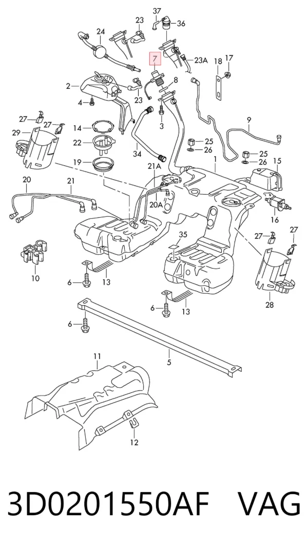 Tapa de depósito de combustible 3D0201550AF VAG