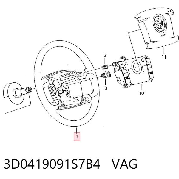 Volante 3D0419091S7B4 VAG