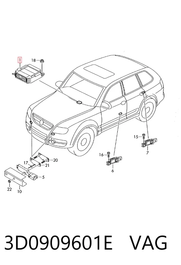 Módulo de control de airbag 3D0909601E VAG