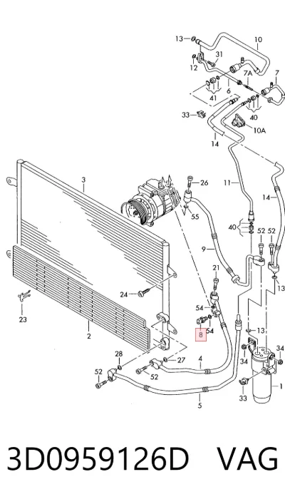 Sensor de presión absoluta del aire acondicionado VAG 3D0959126D