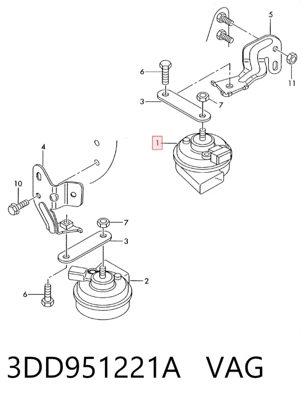 Claxon 3DD951221A VAG