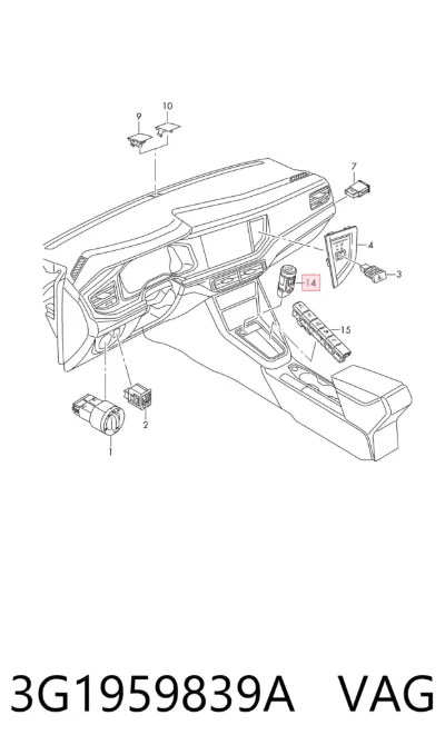 Botón de arranque del motor VAG 3G1959839A