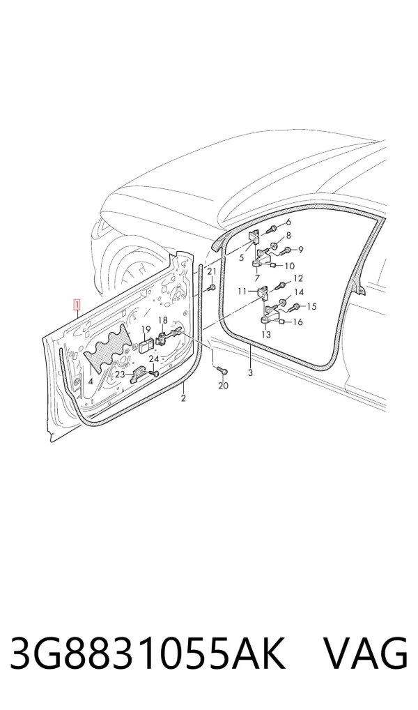Puerta delantera izquierda 3G8831055AK VAG