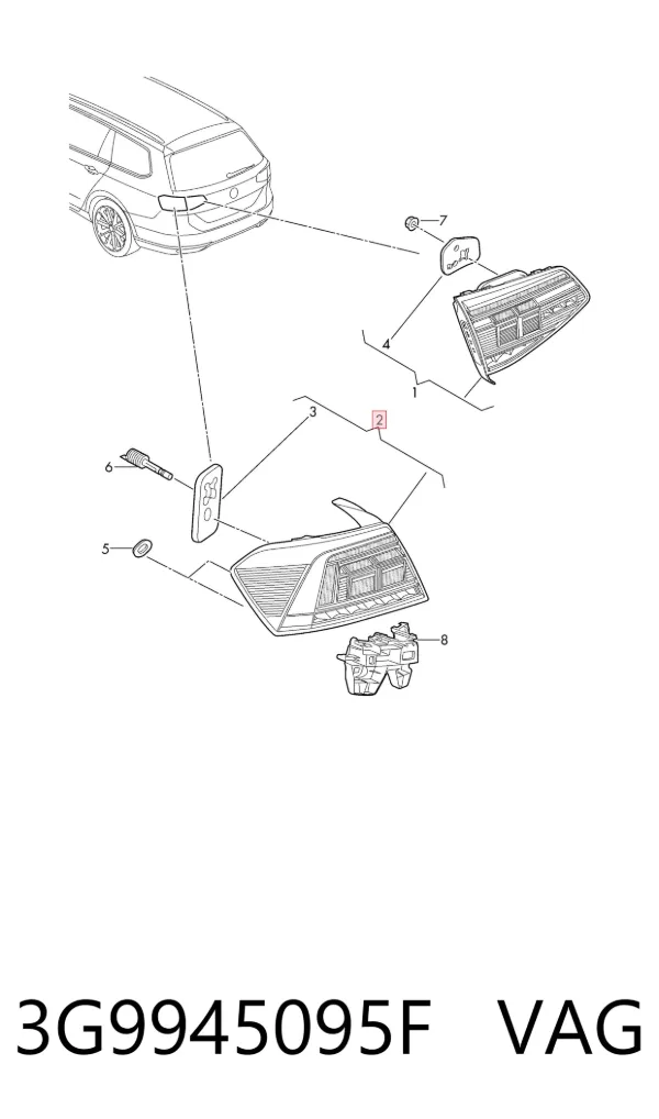 Piloto trasero exterior izquierdo 3G9945095F VAG