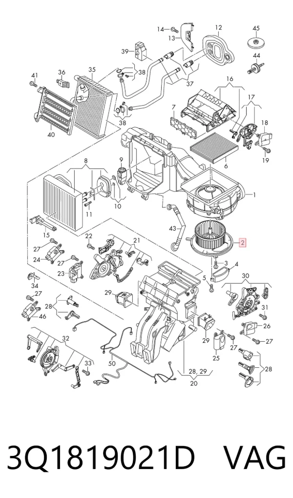Ventilador habitáculo 3Q1819021D VAG