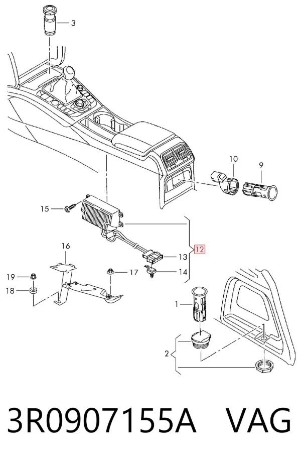 Inversor de corriente 3R0907155A VAG