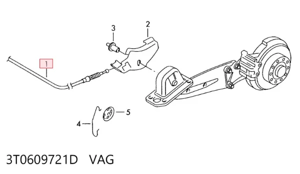 Cable de freno de mano trasero derecho/izquierdo 3T0609721D VAG