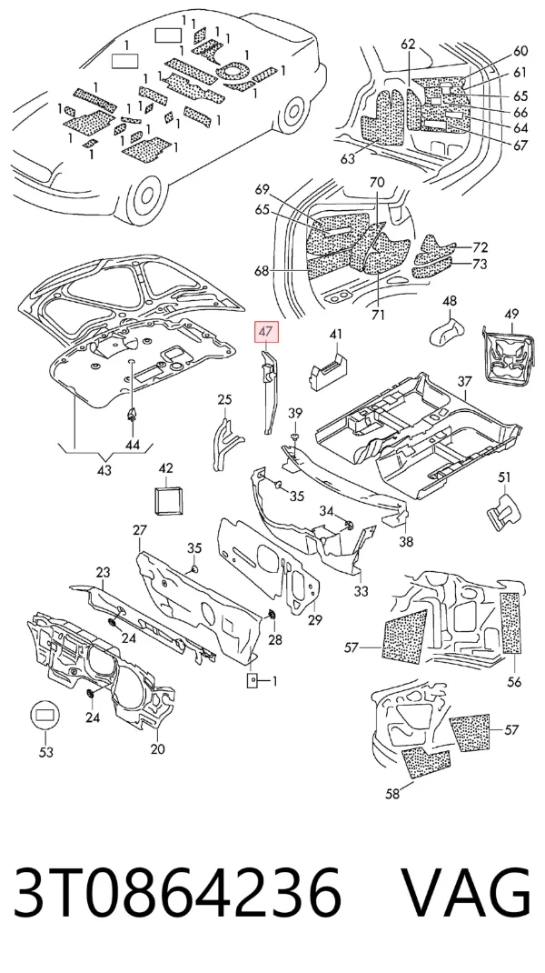 Protección motor / empotramiento 3T0864236 VAG